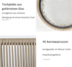 Outsunny 3-częściowy zestaw mebli ogrodowych plecionka z tworzywa sztucznego szary elegancki | Aosom PL