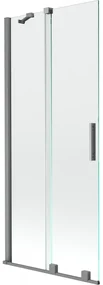 Mexen Velar parawan nawannowy 2-skrzydłowy rozsuwany 80 x 150 cm, transparent, gun metal - 896-080-000-01-95