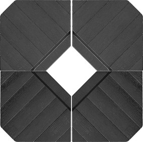 Outsunny Obciążniki do podstaw parasoli, wypełnialne wodą i piaskiem, plastikowe, 80Dł x 80Szer x 13Wys cm, Czarny