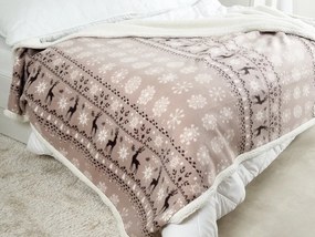 Koc z baranka z mikropluszu BUFFALO NORDIC szary Rozmiar: 150 x 200 cm