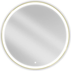 Mexen Esso lustro łazienkowe podświetlane, okragłe 100 cm, LED 6000K, antypara, rama złota szczotkowana - 9825-100-100-611-50