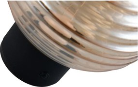 Szklany kinkiet LED na USB w bursztynowym kolorze ø 15,5 cm Earl – Reality