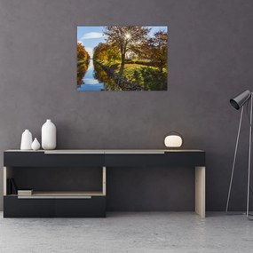 Obraz na szkle - kanał wodny (70x50 cm)