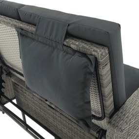 Sofa ogrodowa rattanowa MALORY, szary/naturalny