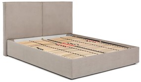 Szarobrązowe tapicerowane łóżko dwuosobowe ze schowkiem i stelażem 160x200 cm Thessa Bold – Bonami Selection