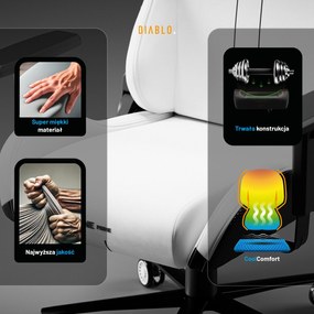 Fotel gamingowy Diablo X.One Prime, Normal Size, Ghosted White