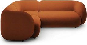 Aksamitny narożnik (lewostronny/w kształcie litery L) w kolorze terakoty Kate – Micadoni