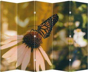 Parawan - Motyl na kwiatku (210x170 cm)