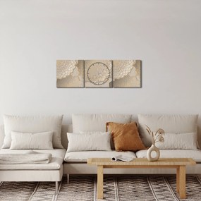 Obraz - Mandale w złotych odcieniach (z zegarem) (90x30 cm)