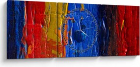 Obraz malarskich kolorów (z zegarem) (90x30 cm)