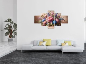Obraz - Stół pełen kwiatów (125x70 cm)