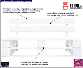 Biała ławka ogrodowa z palet - Olefix 2X