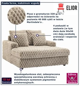 Beżowy pluszowy fotel wypoczynkowy E6-N39