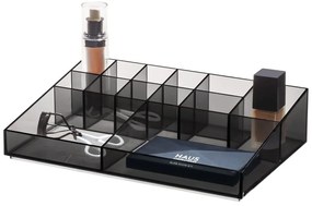 Organizer łazienkowy na kosmetyki z plastiku z recyklingu w kolorze matowej czerni Cosmetic Station – iDesign