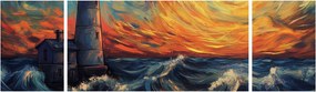 Obraz - Latarnia morska w falach (170x50 cm)