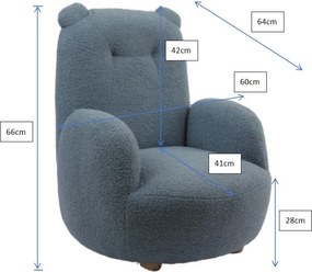 Beżowy fotel dziecięcy z materiału bouclé Rocky – Vipack