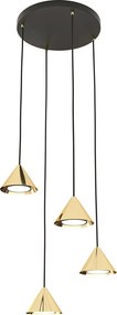 Czarno-złota nowoczesna lampa wisząca - 3X D130 K2-W31
