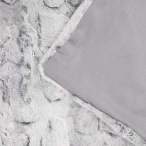 Koc MART  z imitacji króliczego futra ciemnoszary 150x200 cm 801544 HOMLA