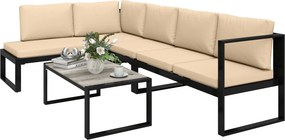 Outsunny gartenlounge loungeset ecklounge terrassenlounge loungesofa gartengarnitur | Aosom PL