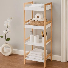 Słupek łazienkowy FORMA, bambusowy stelaż, 36 x 33 x 110 cm