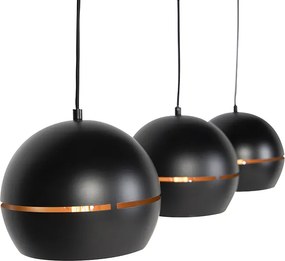 Inteligentna lampa wisząca czarna ze złotym wnętrzem 3-źródła światła z Wifi ST64 - Buell