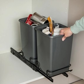 Zestaw 2 szarych koszy na śmieci Addis In-Cupboard Bin, 10 l