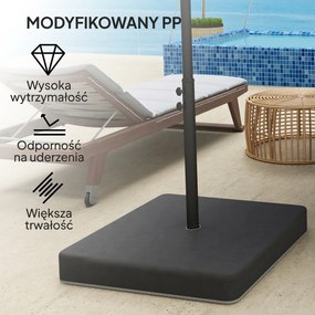 Outsunny Ciężarki do podstawy parasola, Wodoodporne, Napełnialne piaskiem, Plastik, 89D x 89S x 10,5W cm, Czarny