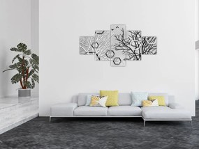 Abstrakcyjny obraz z drzewami (125x70 cm)