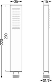 Mexen R-02 rączka prysznicowa 1-funkcyjna, czarna - 79500-70