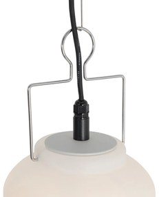 Zewnetrzna Lampa wisząca zewnętrzna biała 20 cm z wtyczką IP44 - Pion Nowoczesny Oswietlenie zewnetrzne