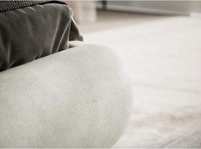 Kremowe tapicerowane łóżko dwuosobowe ze schowkiem ze stelażem 160x200 cm Maumere – Maison de Rêve