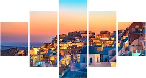 Obraz - Santorini o zmierzchu (125x70 cm)