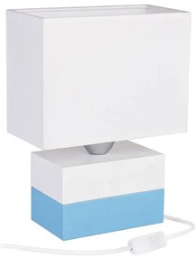 Biało-niebieska drewniana lampka dziecięca - S188 T9-L25