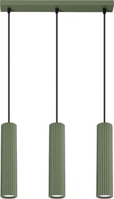 Lampa Wisząca Minimalistyczny Karbon, Aluminium - 3 Źródło - L.45 X H.98 Cm - Zielony Oliwkowy