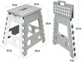 Biało-szary taboret składany - Sefro 3X