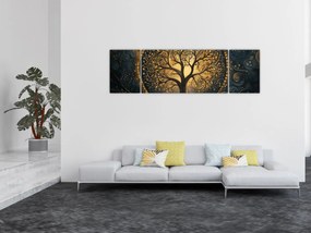 Obraz – Drzewo ze złotą aurą (170x50 cm)