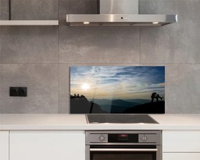 Panel Kuchenny Szklany Człowiek i Pies w Górach