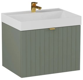 Szafka pod umywalkę HARMO 60 cm szaro-zielony półmat KROFAM