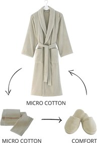 Unisex szlafrok MICRO COTTON XXL Jasnobeżowy
