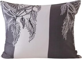 Flanelowa poszewka na poduszkę TIRSO 50x70 cm, szaro-biała