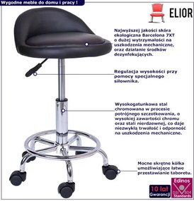 Czarny tapicerowany taboret obrotowy R1-H55