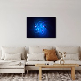 Obraz na szkle - nowoczesny obraz niebieskiej abstrakcji (70x50 cm)