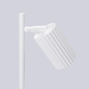 Lampa biurkowa KARBON biała ryflowana SOLLUX  LIGHTING
