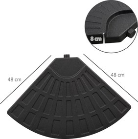 Outsunny 4-cz. Masa parasola może być wypełniona wodą 52 kg lub piaskiem 68 kg