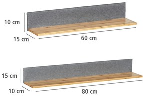 Szare bambusowe półki zestaw 2 szt. 80 cm Bahari – Wenko