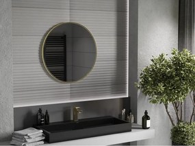 Mexen Loft lustro łazienkowe okragłe 70 cm, rama złota - 9850-070-070-000-50