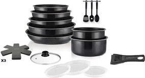 Zestaw garnków ART & CUISINE AC1824 - 18 elementów z powłoką nieprzywierającą, do wszystkich rodzajów kuchenek, w tym indukcyjnych