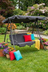 Huśtawka ogrodowa z baldachimem grafitowa C5-B18