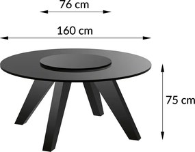 Okrągły stół z obrotowym blatem Rotante 160 Hubertus połysk