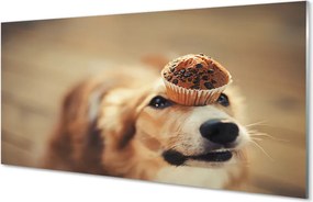 Panel Kuchenny Szklany Słodki Piesek i Babeczka